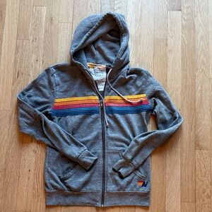 Aviator Nation 5 stripe zip up hoodie XS